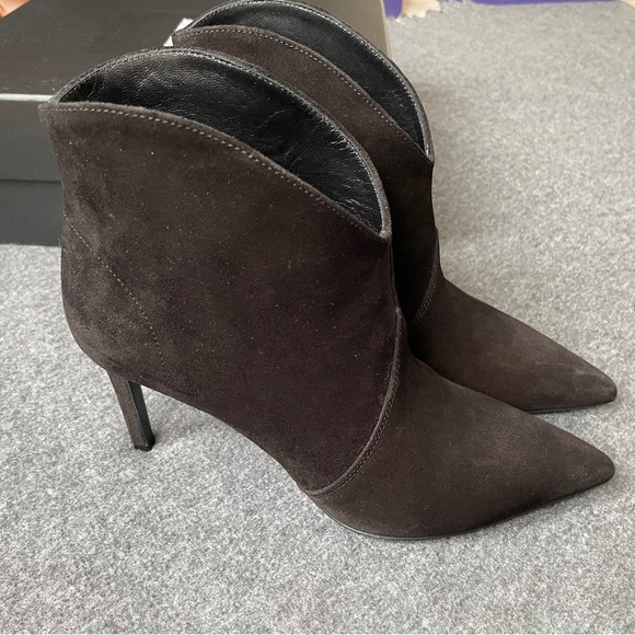 Saint Laurent Black Suede Ankle Boots - Picture 2 of 7